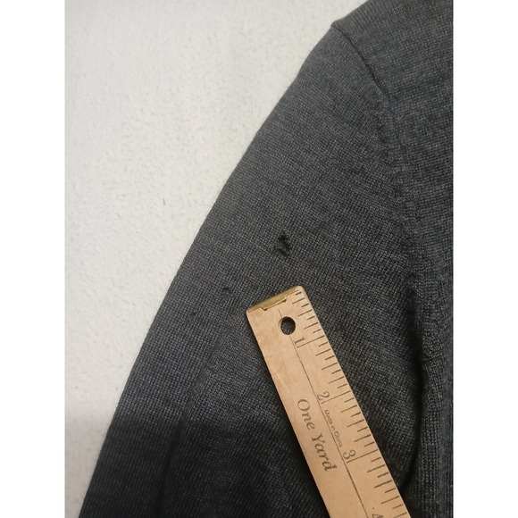 Garnet Hill Small Wool Sweater Dress Womens Gray Knit Long Sleeve Crew - Picture 2 of 10